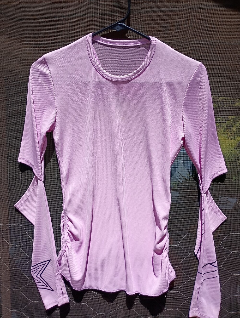 Lucky in Love Lavender Long Sleeve Cutout Activewear Top